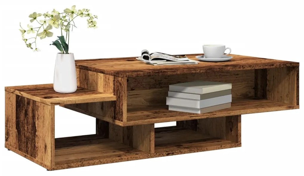 Tavolino Da Salotto Legno Antico 105x55x32cm İn Truciolato /