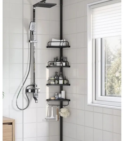 Mensola angolare per bagno DEX nera