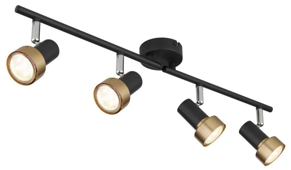 Globo 57917-4G - Faretto  MASON 4xGU10/25W/230V nero/oro
