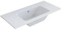 Lavabo ad incasso mineral marmo colore bianco opaco mobile composizione bagno *** misure 81x46 cm, confezione 1