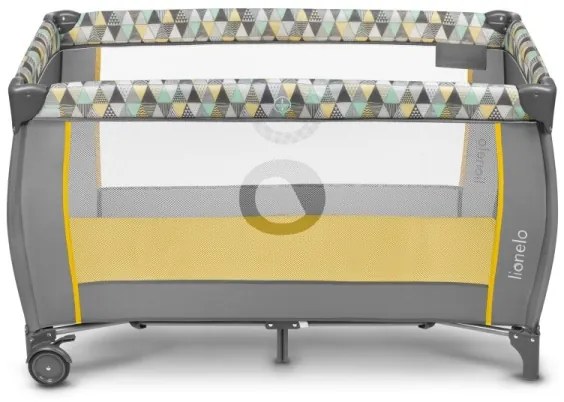 Lionelo - Lettino da viaggio SVEN PLUS grigio/giallo