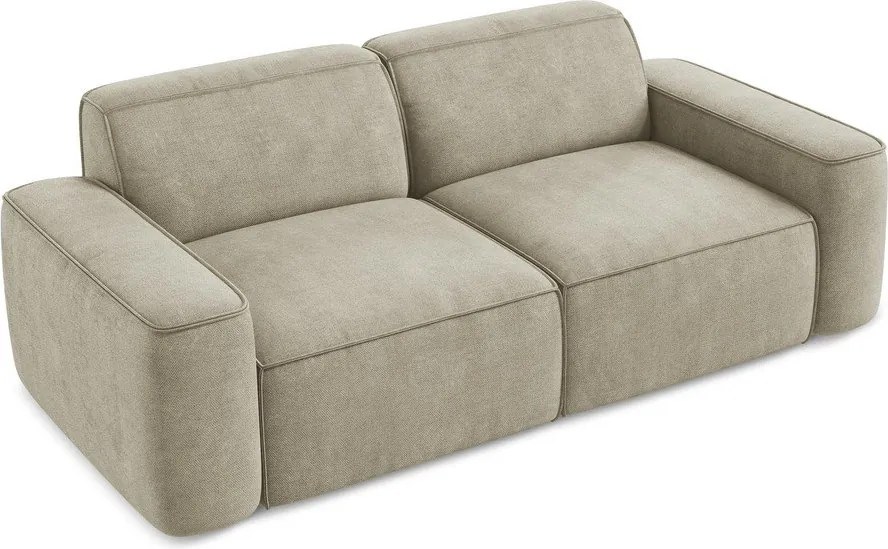 Divano beige con rivestimento in ciniglia 204 cm Omao – Makamii