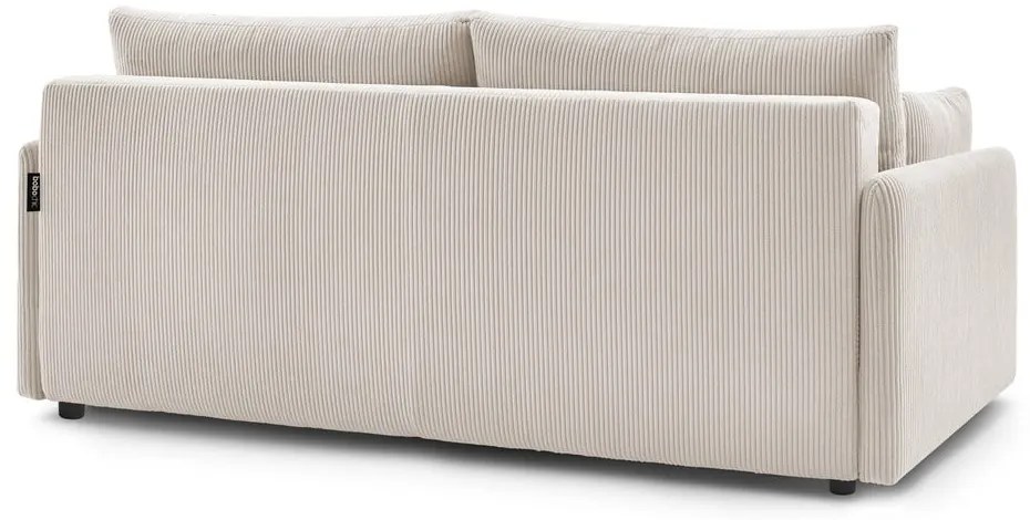 Divano beige allungabile con rivestimento in velluto a coste 211 cm Marcel – Bobochic Paris