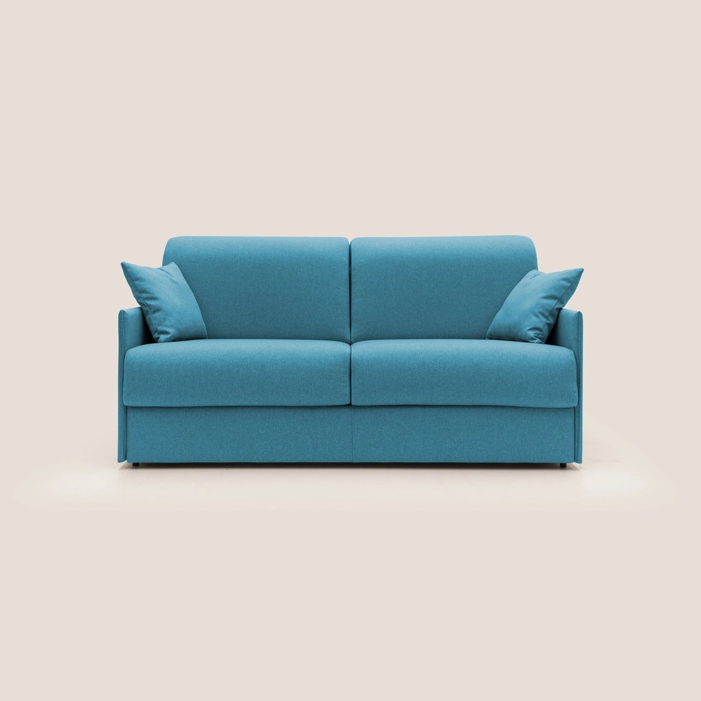 Evans Divano letto matrimoniale in tessuto impermeabile T13 azzurro
