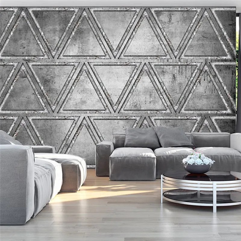 Fotomurale  Dancing with triangles  Colore Grigio, Dimensioni e Misure 350x245