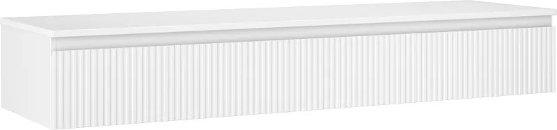 Mexen Rivel mobile bagno sottolavabo 160 cm con piano, 1 cassetto, scanalato, bianco opaco - 91A20-16023-1-BFC01