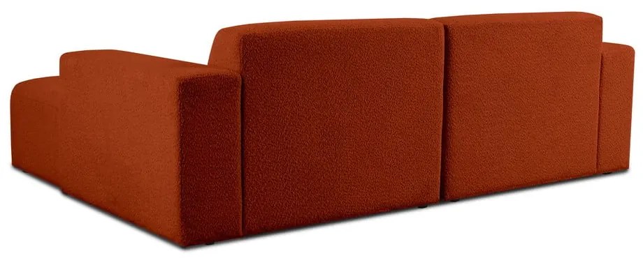 Divano angolare in tessuto bouclé color mattone (angolo destro) Roxy - Scandic