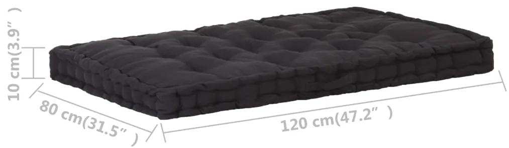 Cuscino per Pallet e Pavimento in Cotone 120x80x10 cm Nero