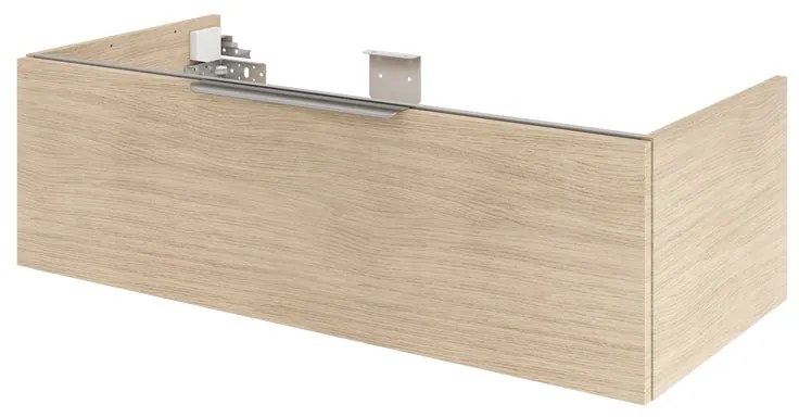 Mobile da bagno sospeso sotto lavabo L 105 x H 32 x P 48 cm bianco, 2 cassetti Neo, Maniglie acquistabili separatamente