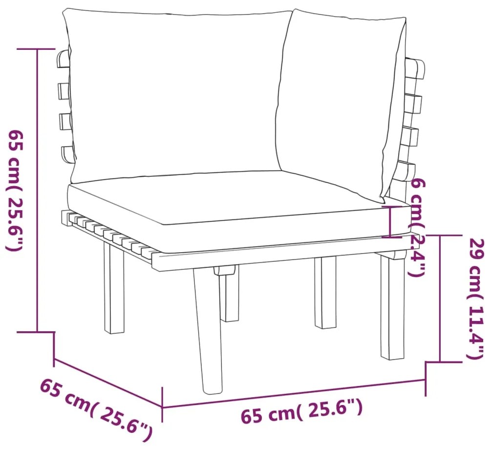 Set Divani da Giardino 12 pz con Cuscini in Massello di Acacia