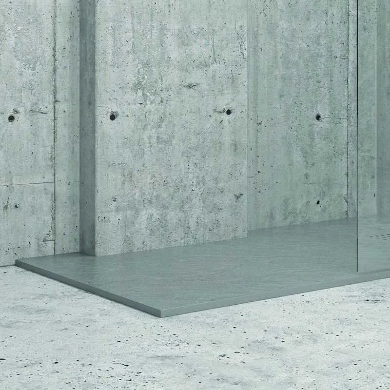 Kamalu - piatto doccia 160x90 effetto pietra colore grigio