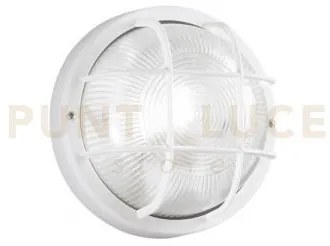 Plafoniera in vetro e27 d.185mm struttura termoplastica bianco ip54...