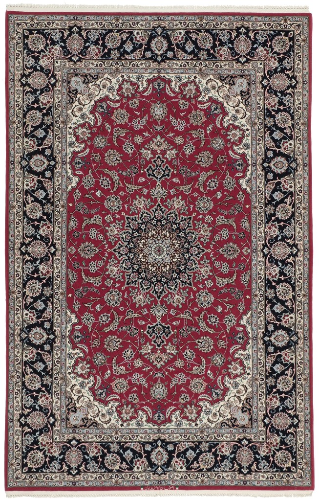 Isfahan Tappeto 150 x 240 (Iran) Annodato A Mano
