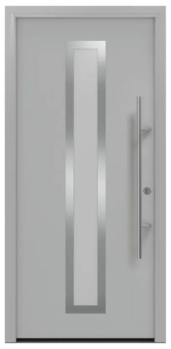 Portoncino d'ingresso HORMANN Iso Pro Secur 700s con vetro L 90 x H 210 cm in acciaio grigio, apertura tirare a sinistra