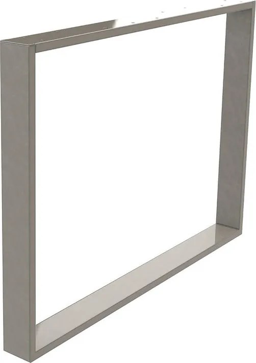 Gamba per mobili rettangolare STEELMI Tube in acciaio trasparente lucido L 98 x P 8 x H 71 cm