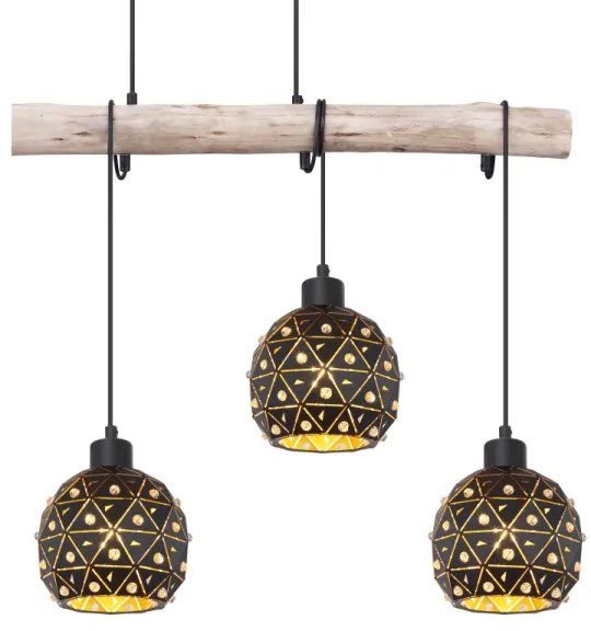 Globo 54029-4H - Lampadario sospeso con cavo JODIE 4xE27/40W/230V beige/nero