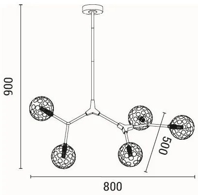 Lampadario a sospensione con supporto rigido 5xG9/15W/230V grigio
