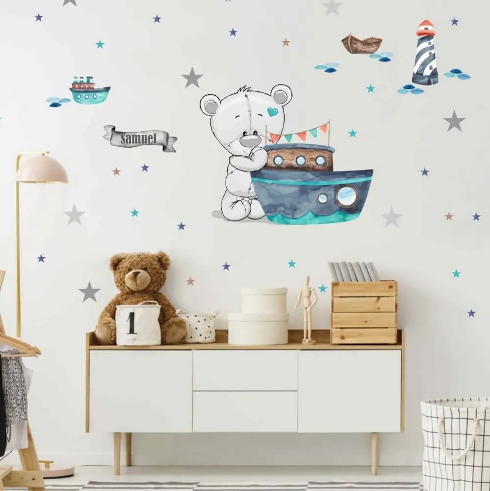 Adesivi da parete per ragazzi - Orso marinaio | Inspio