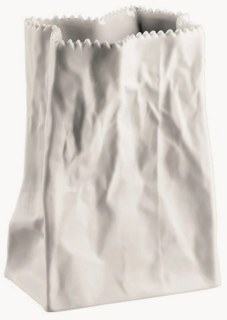 Vaso in porcellana Paper Bag, alt. 15 cm