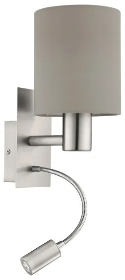 Eglo 96478 - Lampada LED flessibile PASTERI 1xE27/40W+LED/3,8W taupe