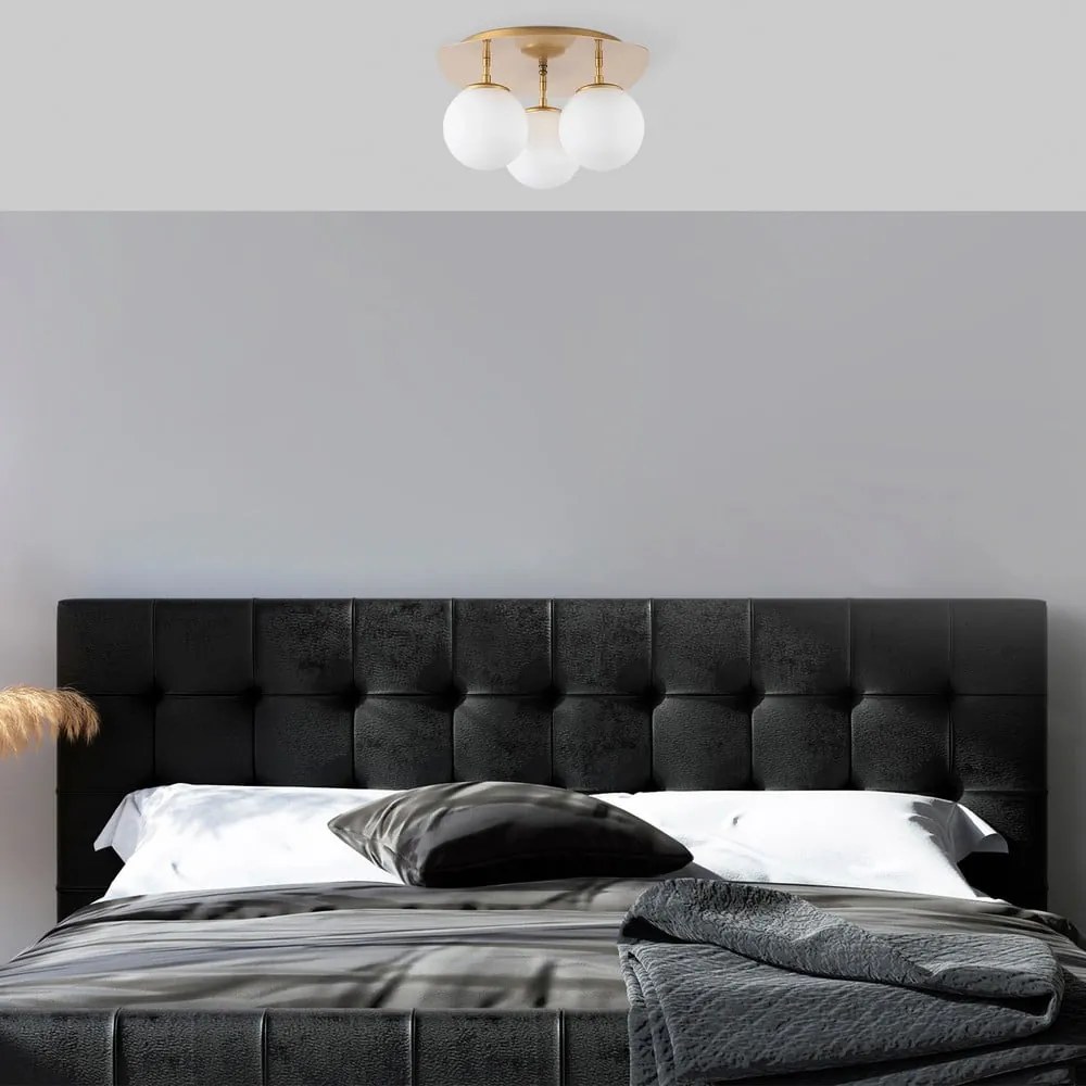 Plafoniera dorata con paralume in vetro 37x44 cm Well – Opviq lights