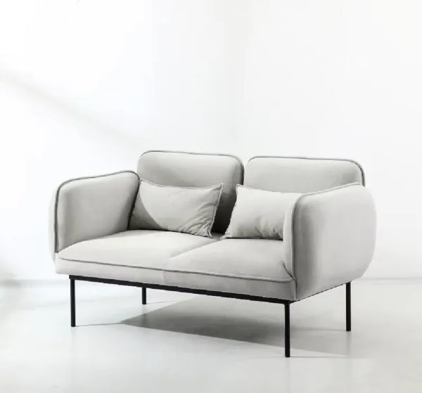 Divano 2 Posti Imbottito Elodie 150 cm in Tessuto Grigio: Comfort e Stile Moderno