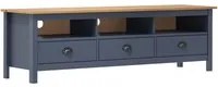 Mobile Porta TV Hill Grigio 158x40x47 cm in Legno di Pino 288929