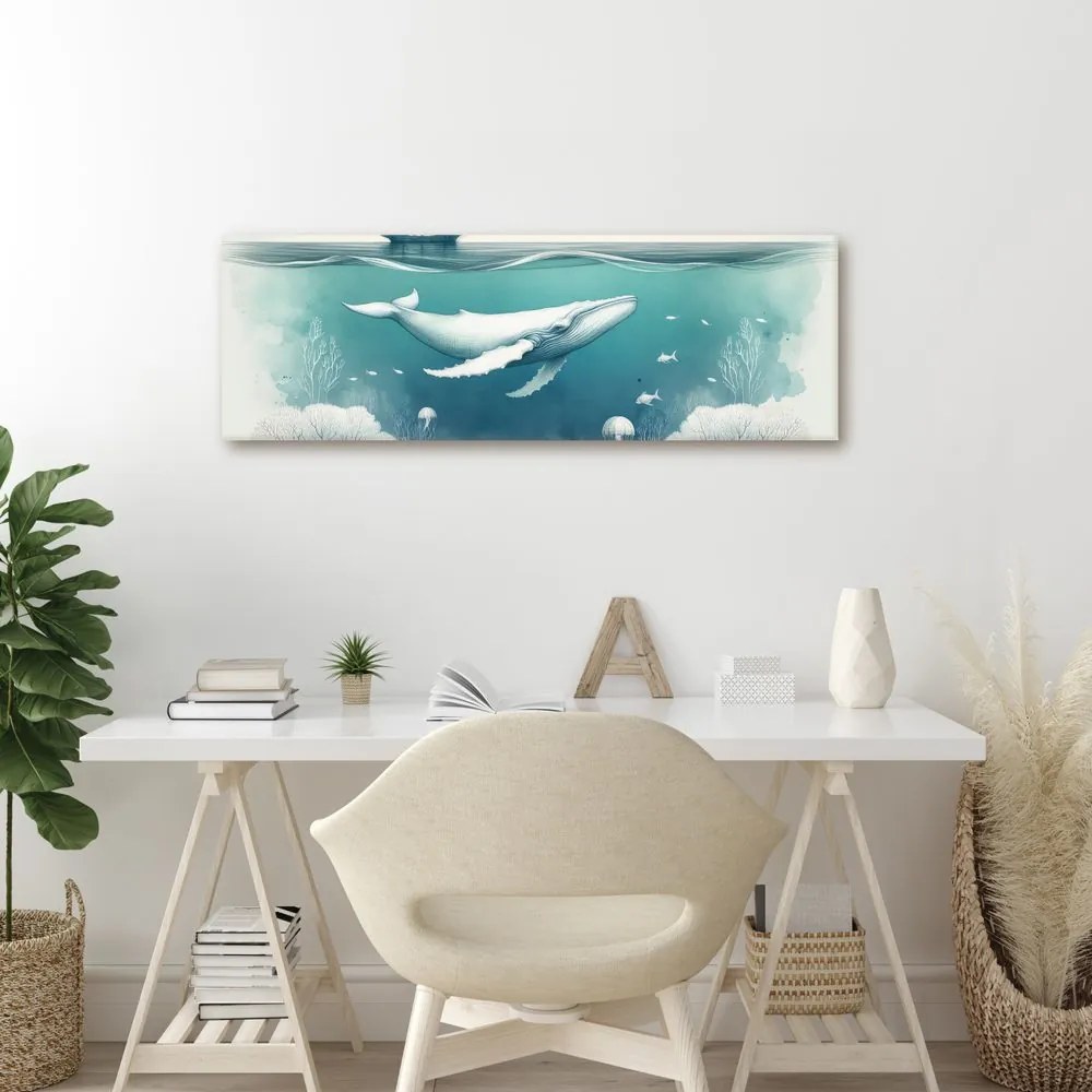 Quadro su tela – Balena tranquilla sotto il mare