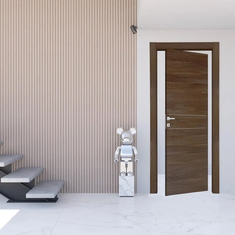 Porta interna rototraslante Monet Inserto in legno colore marrone, L 70 x H 210 cm, apertura reversibile