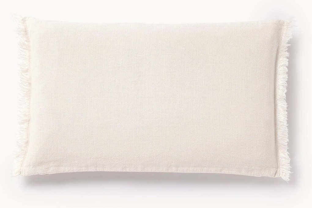 Copricuscino in lino con frange Luana