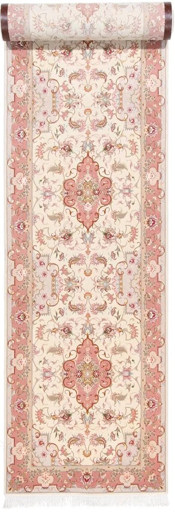 Tabriz Tappeto 90 x 630 Rosa (Iran) Annodato A Mano