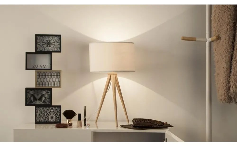 Lampada da tavolo bianca Legno, ø 28 cm Tripod - Zuiver