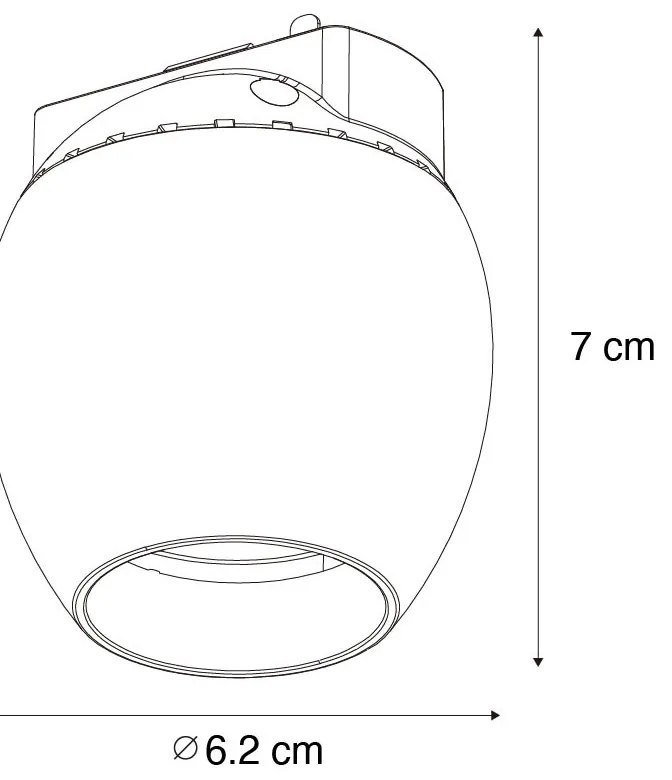 Faretto moderno nero per sistema binario monofase 6W 3000K - Magnetic Zagaye