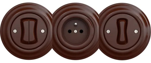 Kliklap - Pulsante retrò senza cornice marrone