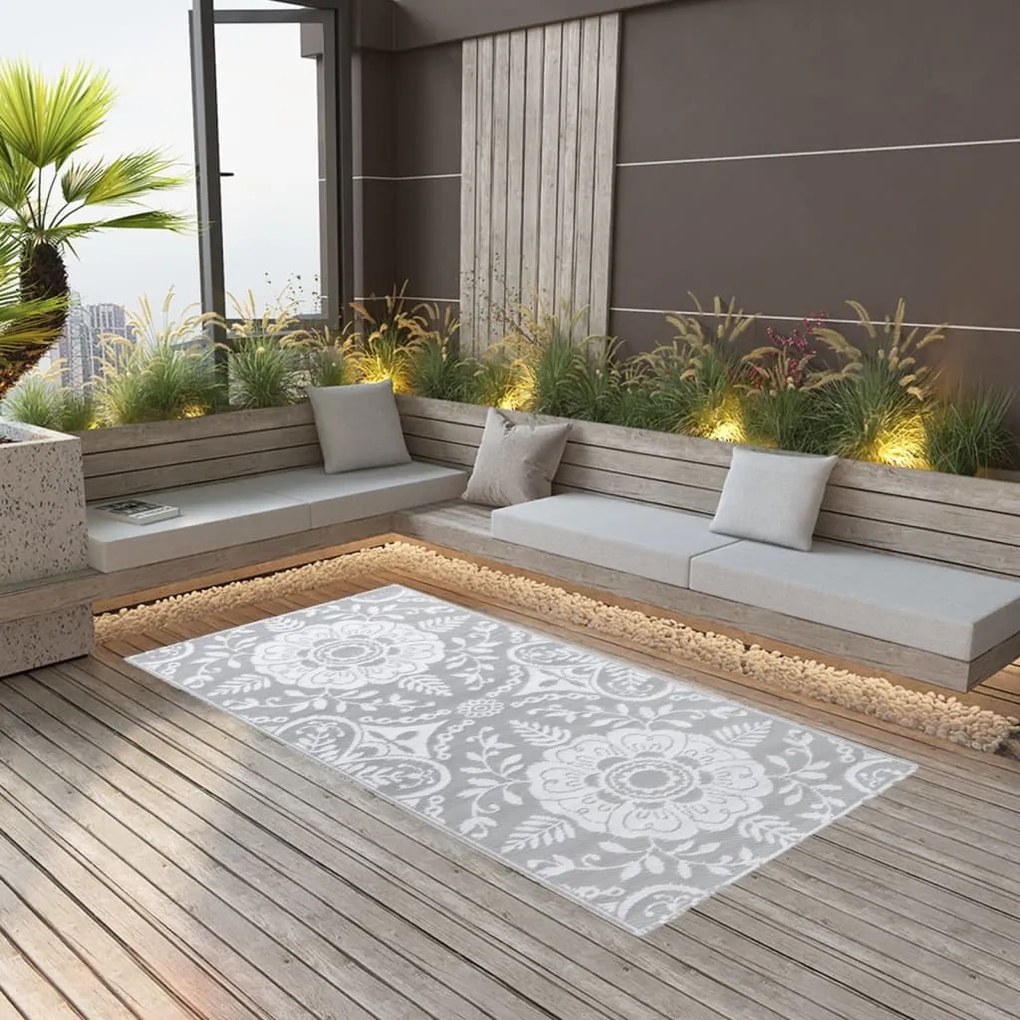 Tappeto Da Esterni Arakıl Grigio Chiaro 80x150 Cm İn Pp /