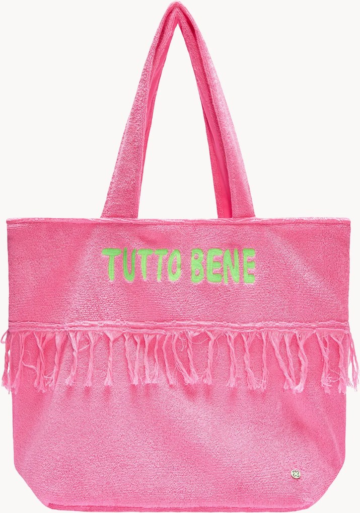 Borsa shopper in spugna Fringes And Quote