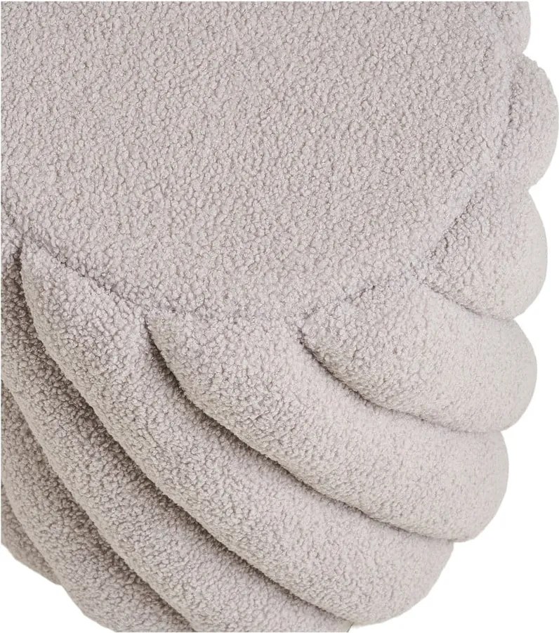 Poggiapiedi grigio con rivestimento in bouclé Sana – House Nordic