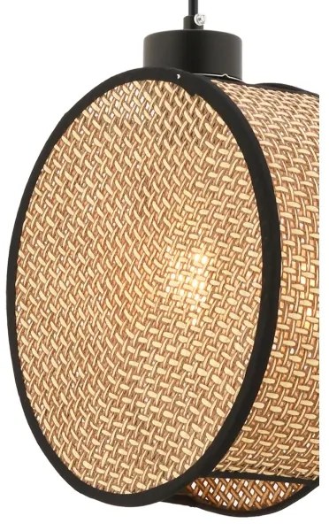 Lampadario a sospensione con cavo DRUM 1xE27/60W/230V marrone/nero