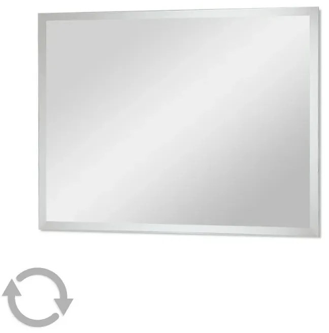Specchio bagno a filo 60x80 cm reversibile con bisellatura 2,5 cm