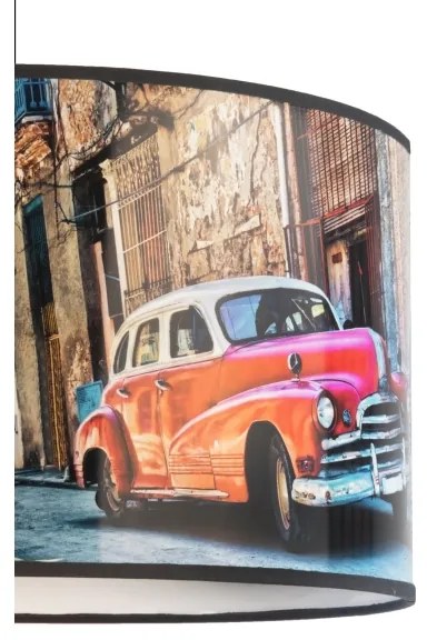 Duolla - Lampadario a sospensione con filo CUBA ROSSO 1xE27/15W/230V diametro 35 cm