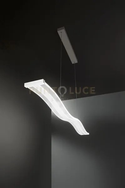 Sospensione in metallo bianco tape led 48w cct 3000k 4000k 6000k 36...