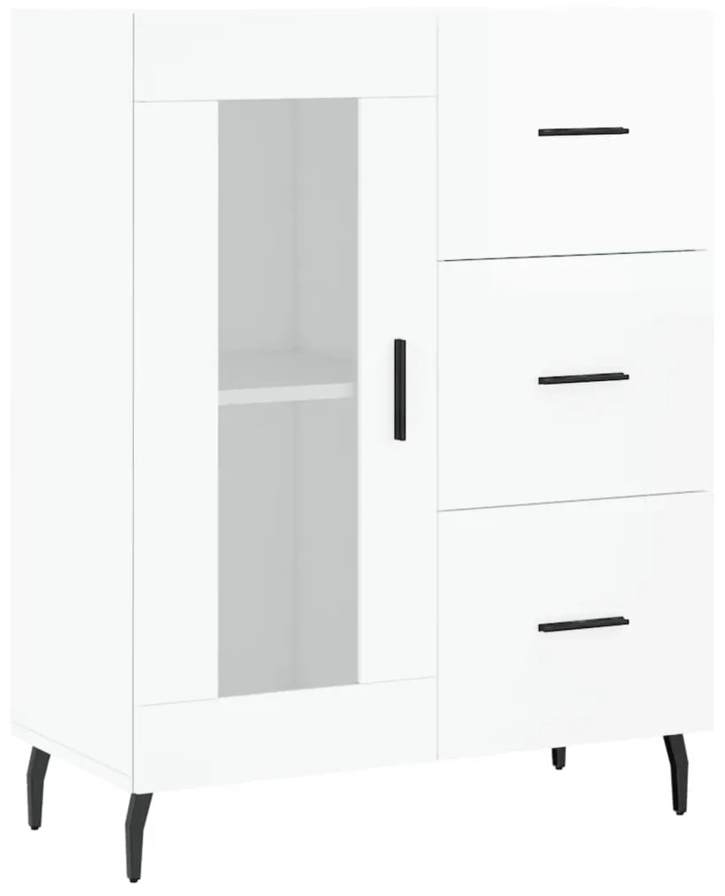 Credenza 69,5x34x90 cm in legno multistrato bianco lucido