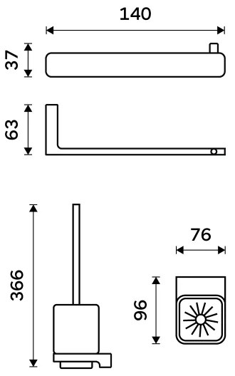 NIMCO MAC set-94KN-90 - Scopino a parete e porta carta igienica MAYA