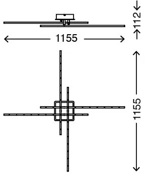Briloner 3254-042 - Lampadario a plafone dimmerabile TEMPALTE 4xLED/11W/230V