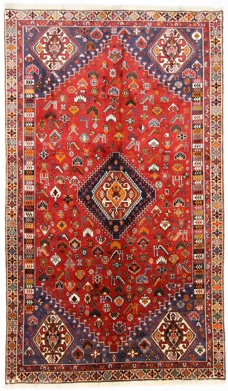 Gashghai Tappeto 270 x 160 Rosso (Iran) Annodato A Mano