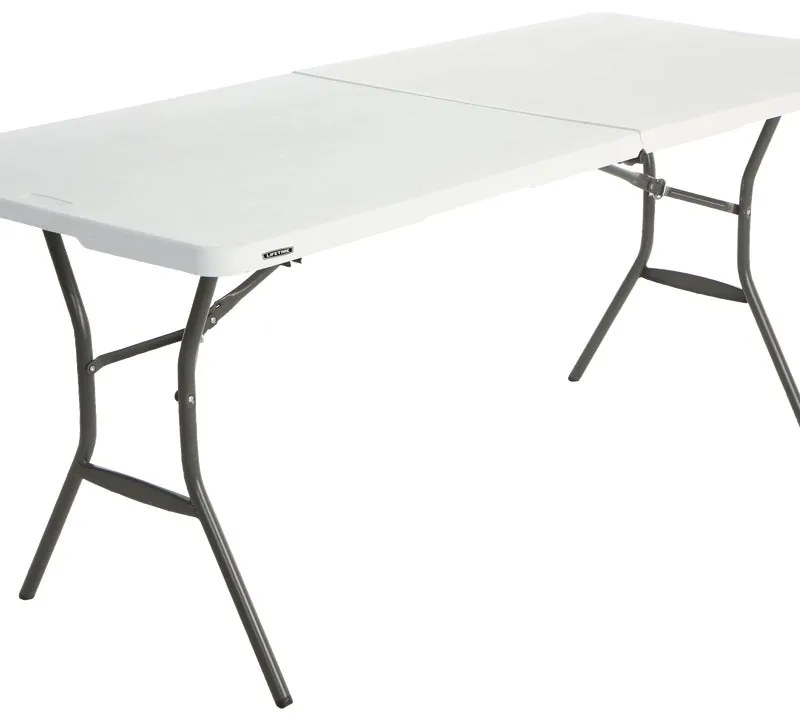 Tavolo da pranzo per giardino Lifetime in acciaio con piano in polietilene bianco per 6 persone 76x183cm