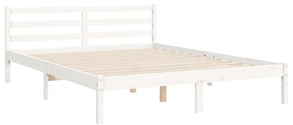 Giroletto con Testiera Bianco King Size in Legno Massello