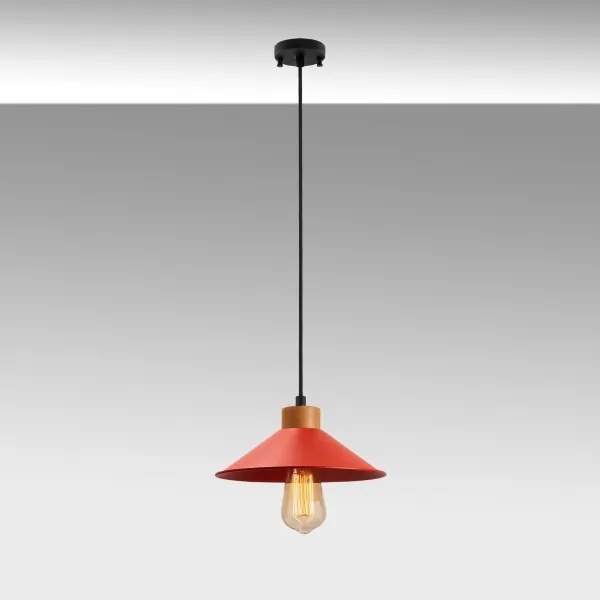 Lampadario a sospensione MANAVGAT con cavo 1xE27/40W/230V rosso/marrone