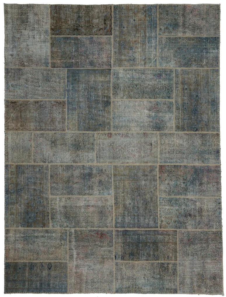 Patchwork Tappeto orientale 240x310 Verde (Pakistan) Annodato A Mano