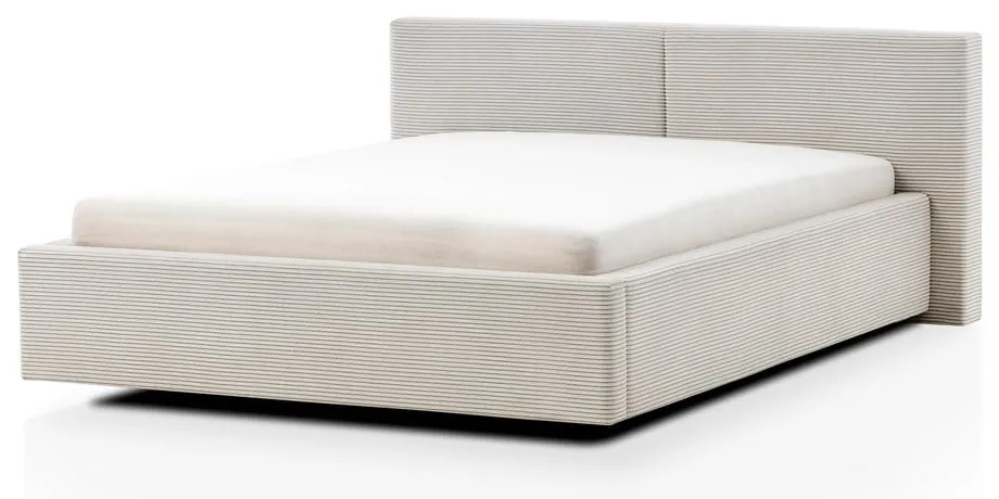 Letto matrimoniale imbottito beige rete non inclusa 160x200 cm Cube – Meise Möbel